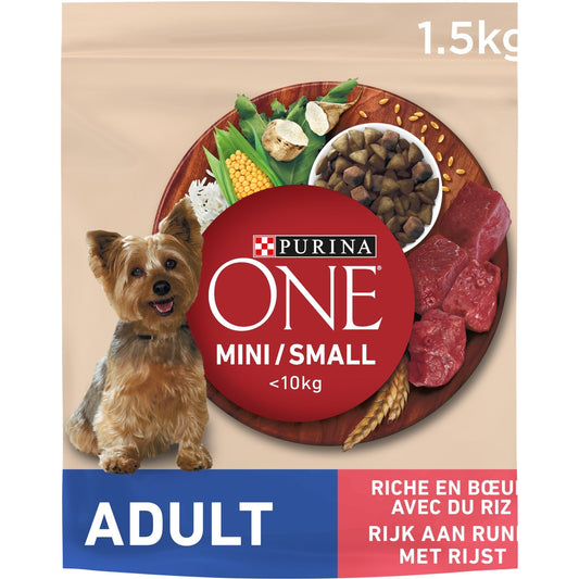 Croquettes pour Chien Adulte Petit <10kg Boeuf Riz PURINA ONE