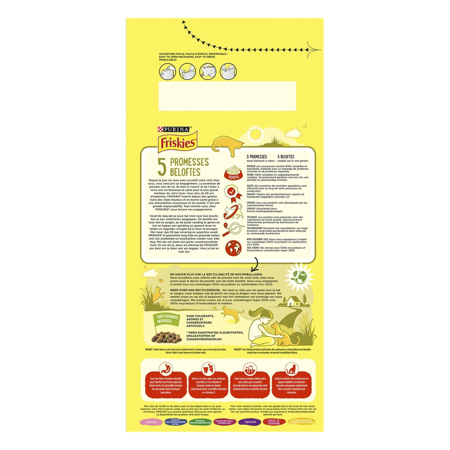 Croquettes pour Chat au Bœuf/poulet et Légumes PURINA FRISKIES