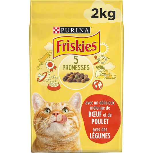 Croquettes pour Chat au Bœuf/poulet et Légumes PURINA FRISKIES
