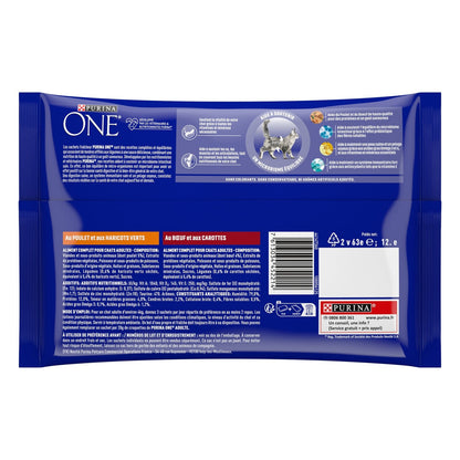 Pâtée pour Chat Adulte Emincés en Sauce Poulet Boeuf PURINA ONE