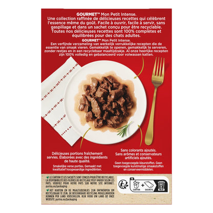 Pâtée pour Chat Adulte en Sauce Boeuf Veau Agneau Mon Petit GOURMET