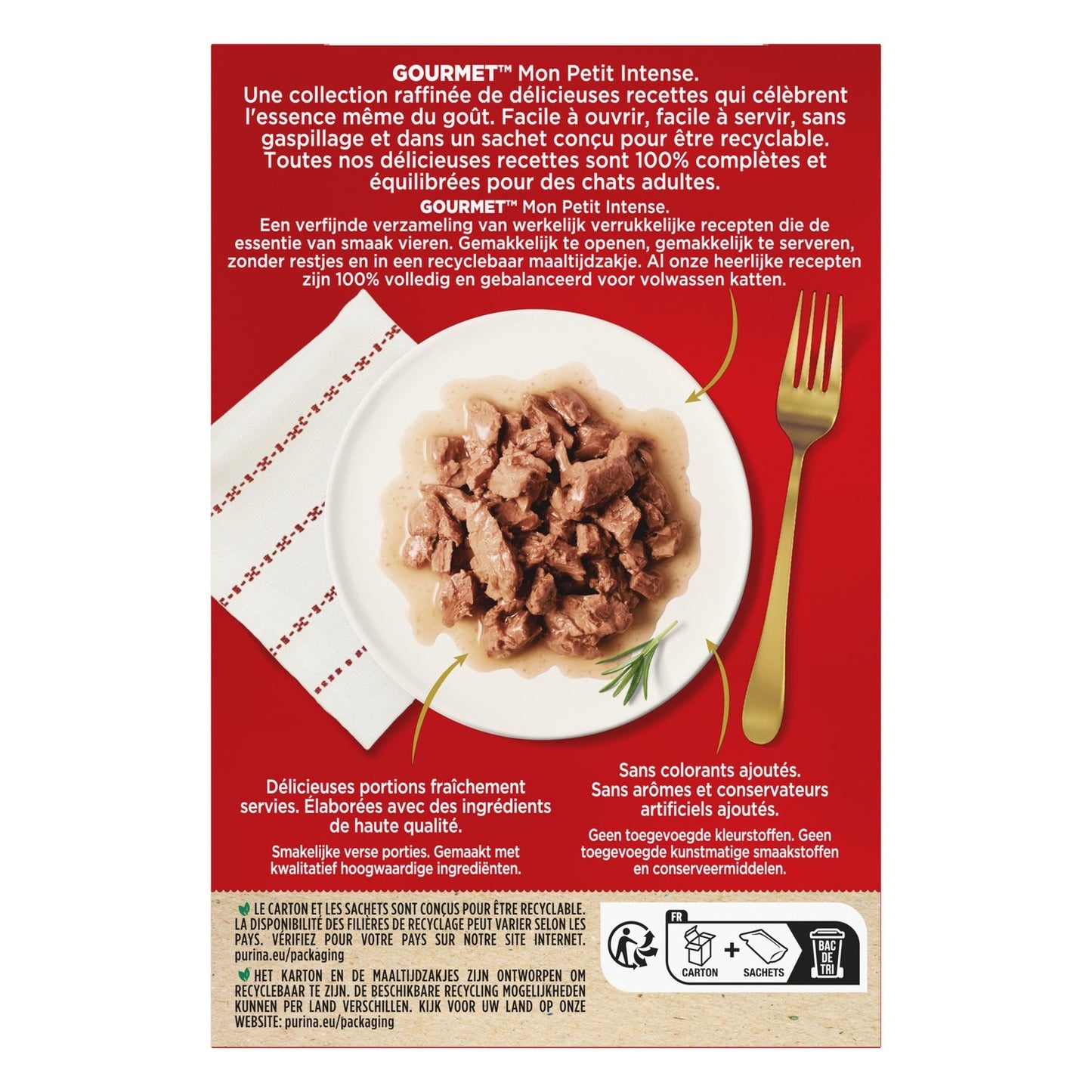Pâtée pour Chat Adulte en Sauce Thon Saumon Truite Mon Petit Intense GOURMET