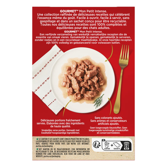 Pâtée pour Chat Adulte en Sauce Poulet Canard Dinde Mon Petit GOURMET