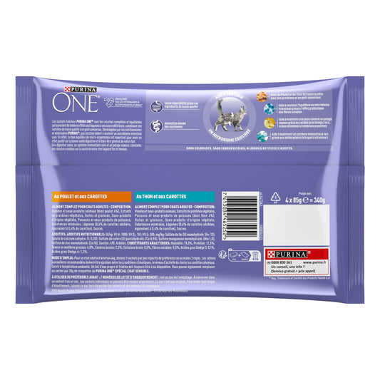 Pâtée pour Chat Adulte Sensible Poulet Thon Légume PURINA ONE