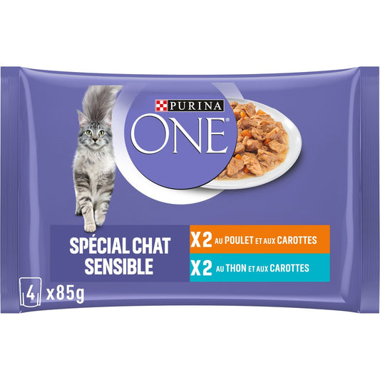 Pâtée pour Chat Adulte Sensible Poulet Thon Légume PURINA ONE