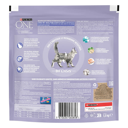 Croquettes pour Chat Adulte Spécial Pelage et Boules de Poils Poulet Bifensis PURINA ONE
