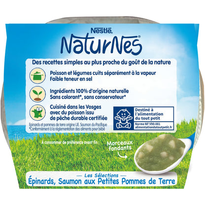Plat Bébé Dès 8 Mois, Épinards Saumon NATURNES