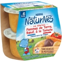 Plat Bébé Dès 6 Mois Pommes de Terre Bœuf Naturnes les Sélections NESTLE 2 pots de 200 g