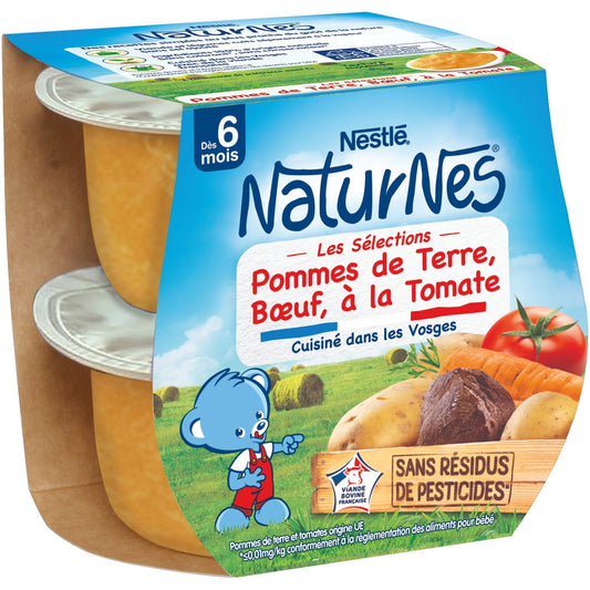 Plat Bébé Dès 6 Mois Pommes de Terre Bœuf Naturnes les Sélections NESTLE