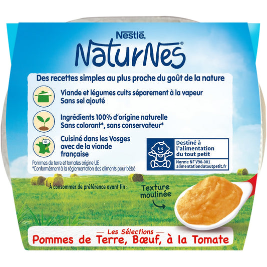 Plat Bébé Dès 6 Mois Pommes de Terre Bœuf Naturnes les Sélections NESTLE