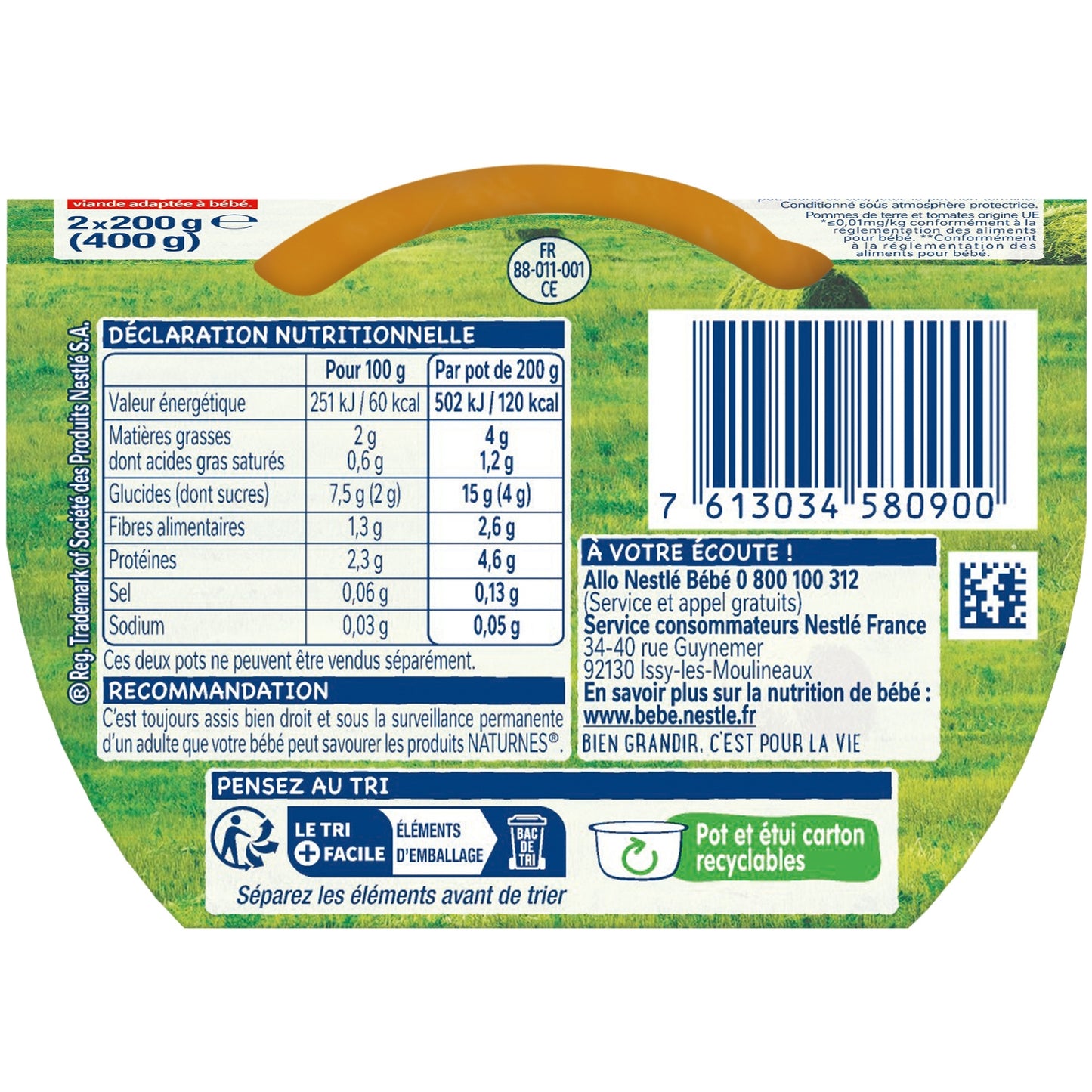 Baby Dish From 6 Months Potatoes Beef Naturnes NESTLE Selections