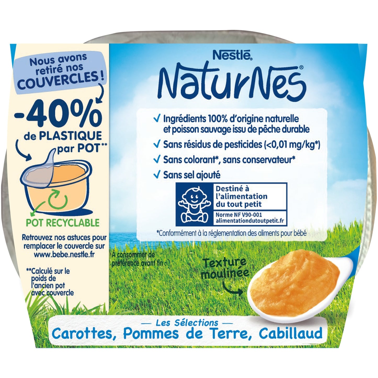 Plat Bébé Dès 6 Mois, Carottes Pdt Cabillaud NATURNES