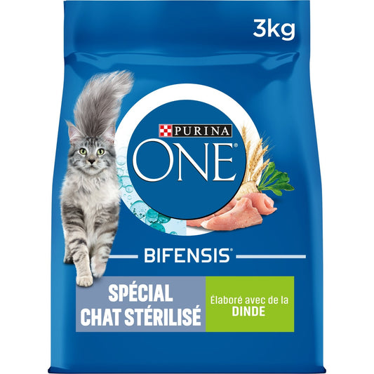 Croquettes pour Chat Adulte Stérilisé Dinde Céréales Complètes Bifensis PURINA ONE Le sac de 3kg