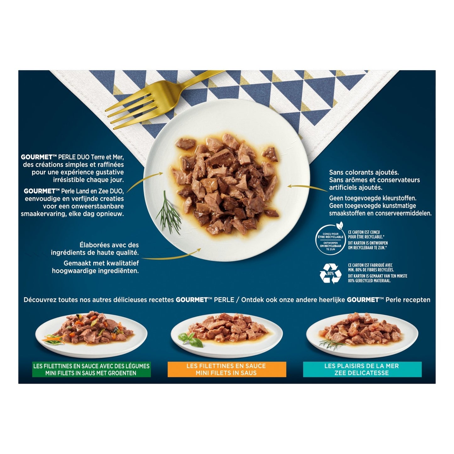 Pâtée pour Chat Adulte en Sauce Terre Mer Duo GOURMET