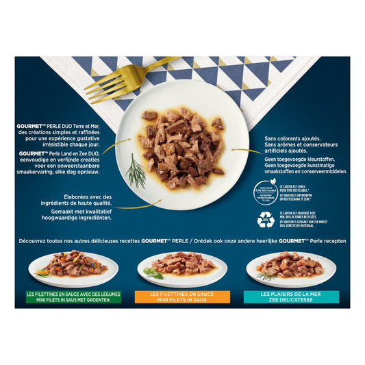 Pâtée pour Chat Adulte en Sauce Terre Mer Duo GOURMET