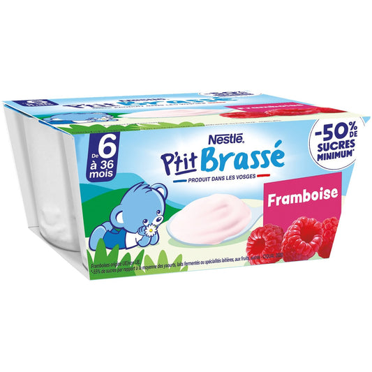 Dessert Bébé Dés + 6 Mois, Framboise NESTLE 4 pots de 100 g