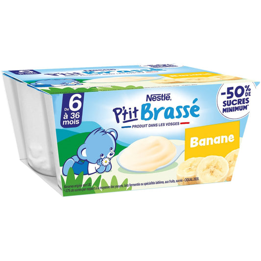 Dessert Bébé Dés 6 Mois, Banane NESTLE 4 pots de 100 g
