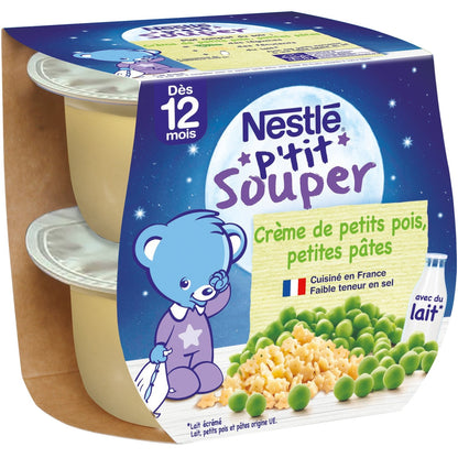 Plat Bébé du Soir Dès 12 Mois Petits Pois Pâtes P'tit Souper NESTLE