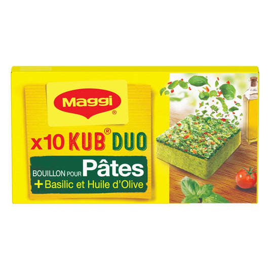 Bouillon Basilic Huile d'Olive pour Pâtes MAGGI la boite de 10 cubes - 105 g