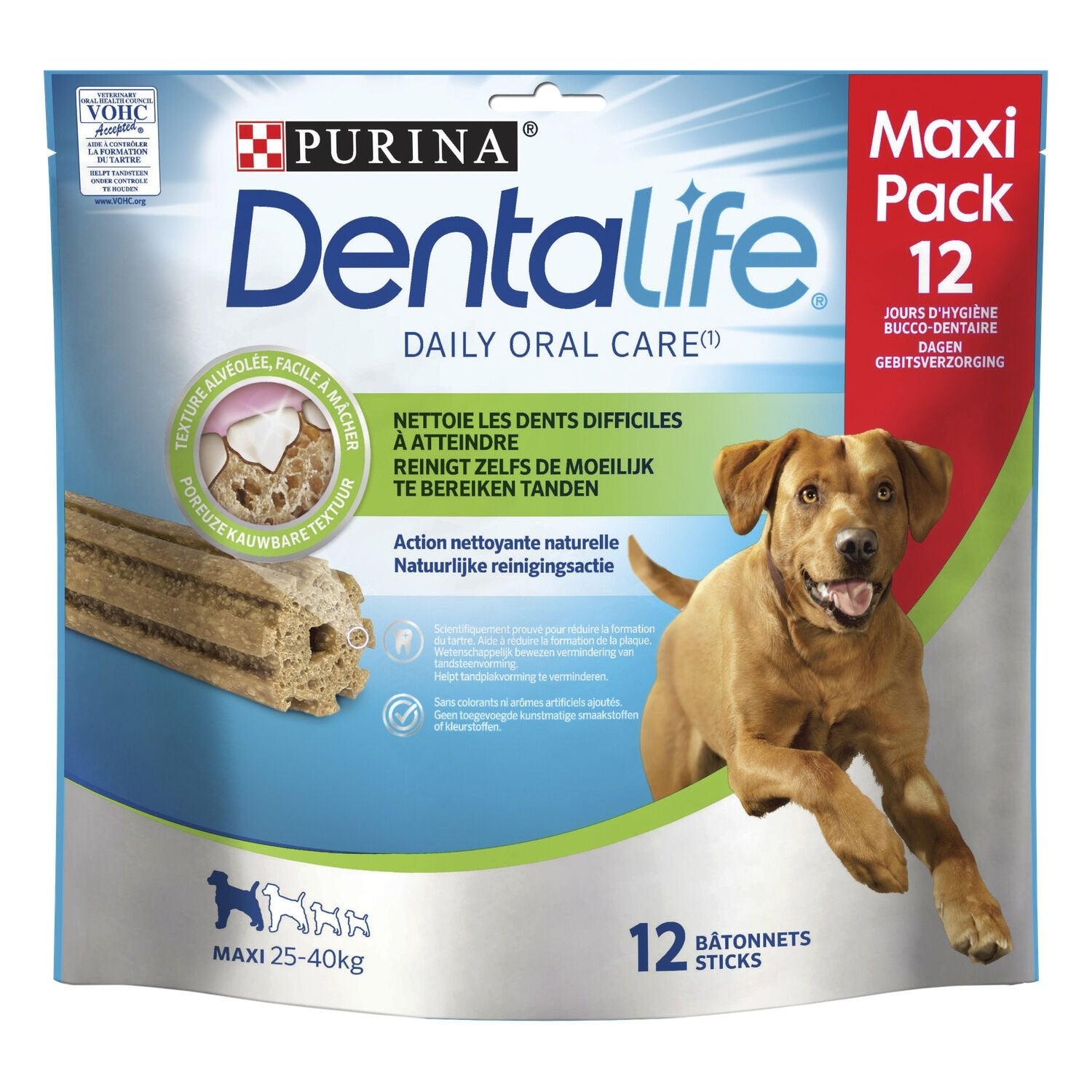 Friandises à Mâcher pour Chien Grand +25kg Hygiène Bucco Dentaire DENTALIFE le sachet de 12 bâtonnets - 426g