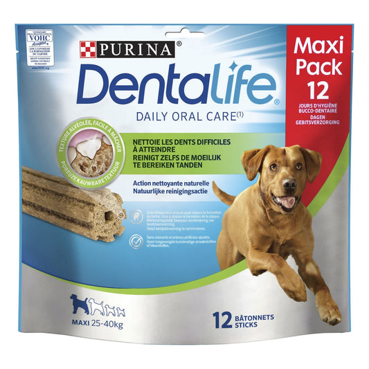 Friandises à Mâcher pour Chien Grand +25kg Hygiène Bucco Dentaire DENTALIFE le sachet de 12 bâtonnets - 426g