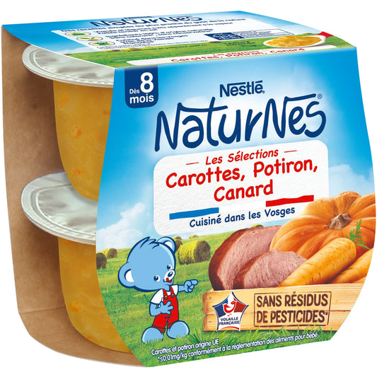 Babyteller ab 8 Monaten, Karotten Kürbis Ente Naturnes NESTLE