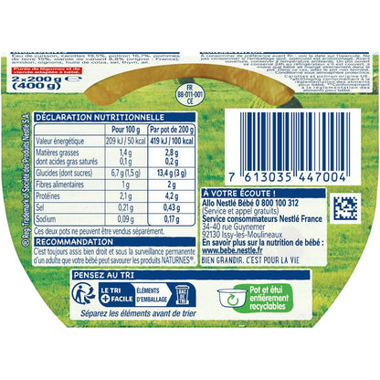 Plat Bébé Dès 8 Mois, Carottes Potiron Canard Naturnes NESTLE