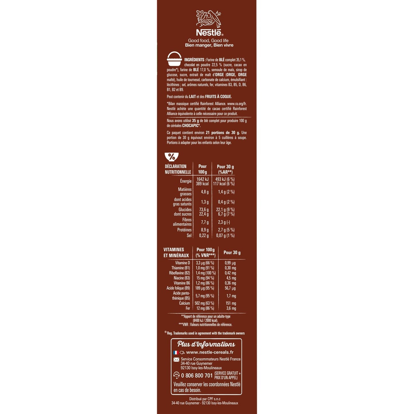 Céréales Chocapic Chocolat NESTLE