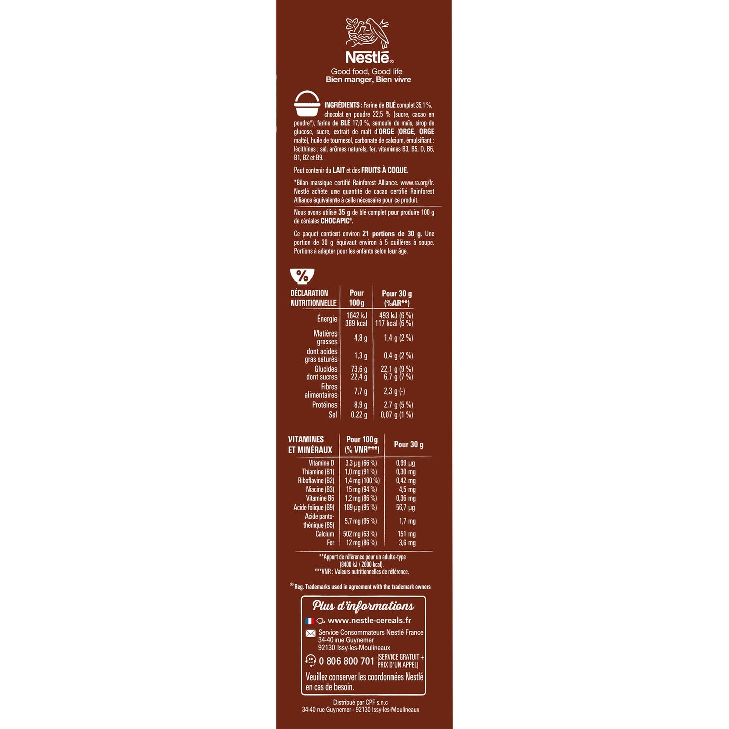 Céréales Chocapic Chocolat NESTLE