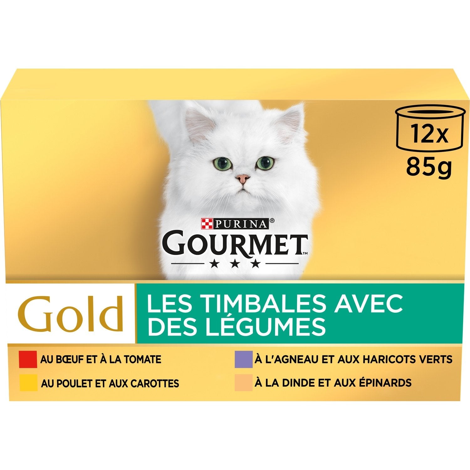 Pâtée pour Chat Adulte Viande Légume Timbale Gold GOURMET Le 12 boîtes de 85g