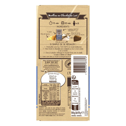 Tablette de Chocolat Lait NESTLE DESSERT 