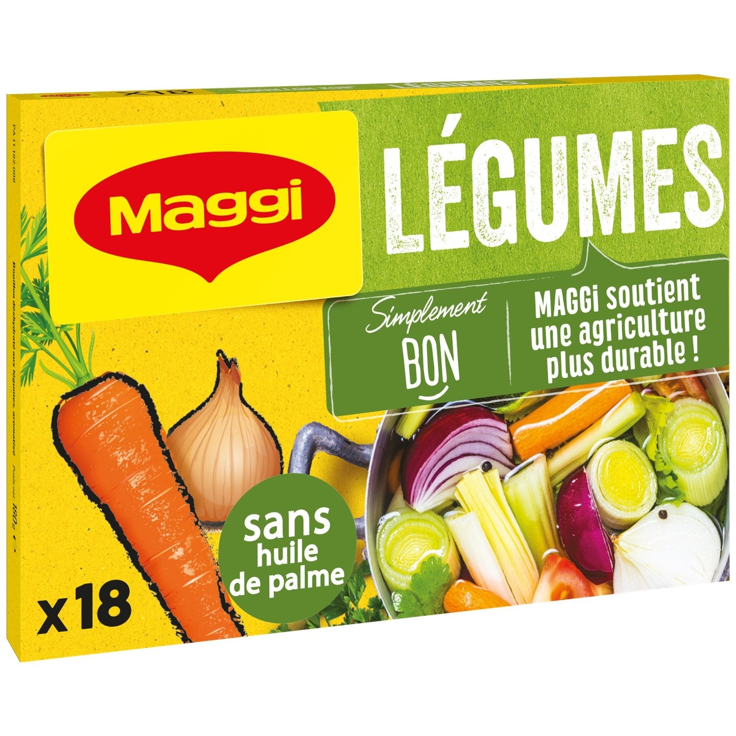 Bouillon Légumes MAGGI la boite de 18 cubes - 180 g
