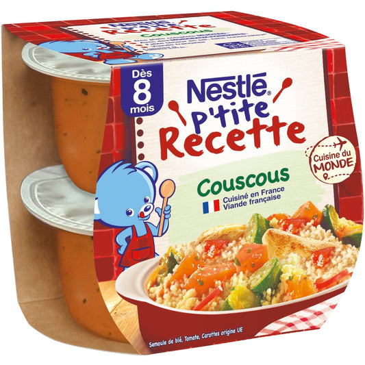 Plat Bébé Dès 8 Mois Couscous P'tite Recette NESTLE 2 bols de 200 g