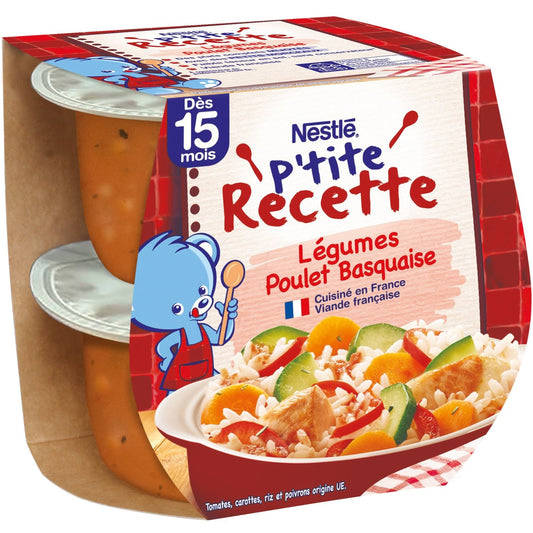 Plat Bébé 15+ Mois Légumes Poulet Basquaise NESTLE