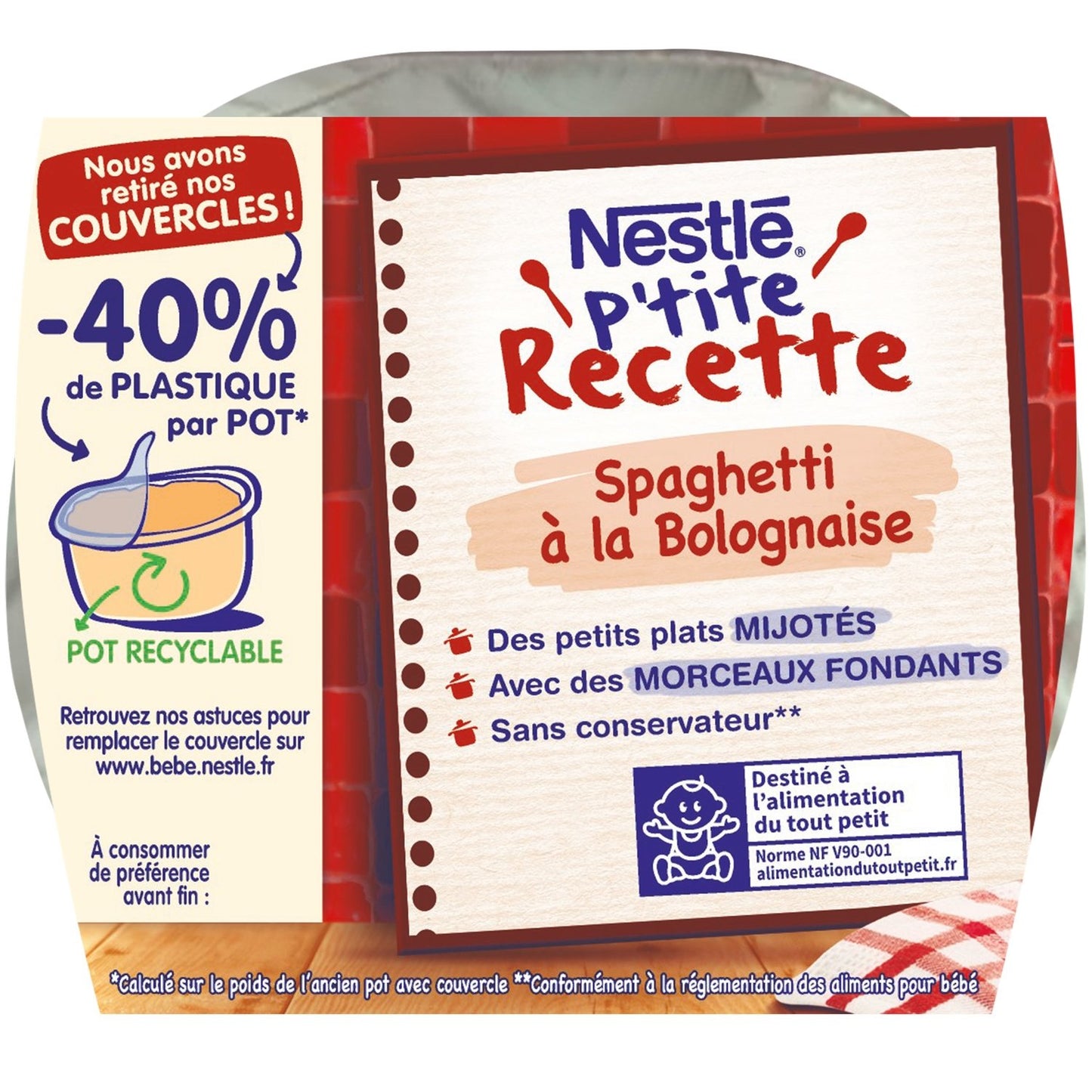 Plat Bébé Dès 8 Mois Spaghetti Bolognaise P'tite Recette NESTLE