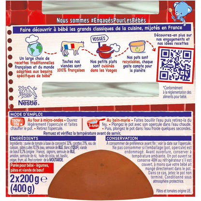 Plat Bébé Dès 8 Mois Spaghetti Bolognaise P'tite Recette NESTLE