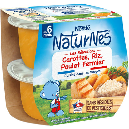 Baby Dish 6 Months, Carrots Rice Chicken NATURNES