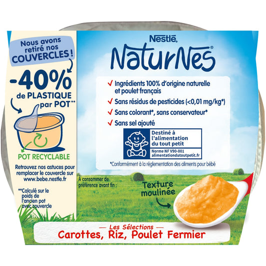 Babygericht 6 Monate, Karotten Reis Huhn NATURNES