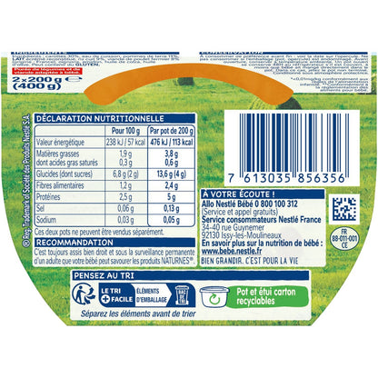Baby Dish 6 Months, Carrots Rice Chicken NATURNES