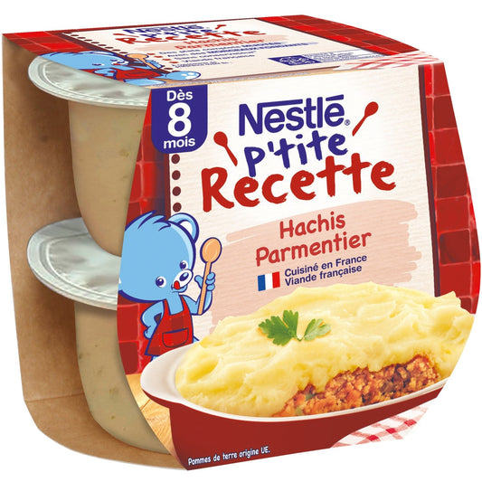 Plat Bébé Dès 8 Mois Hachis Parmentier P'tite Recette NESTLE 2 bols de 200 g
