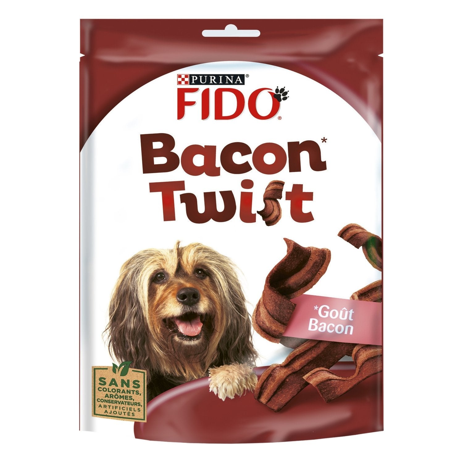 Friandises pour Chien Adulte Bacon Twist FIDO le sachet de 120g