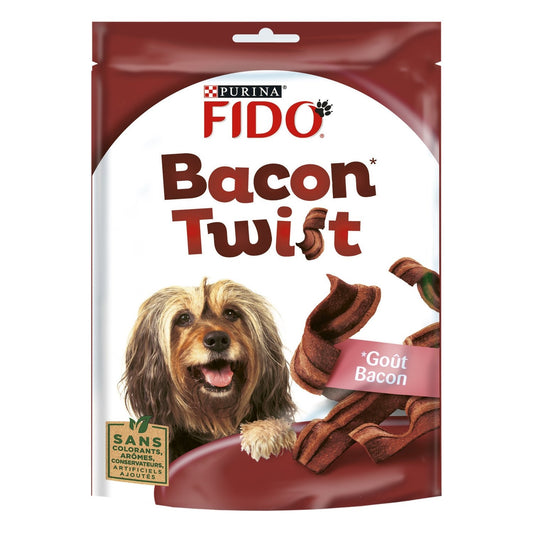 Friandises pour Chien Adulte Bacon Twist FIDO le sachet de 120g