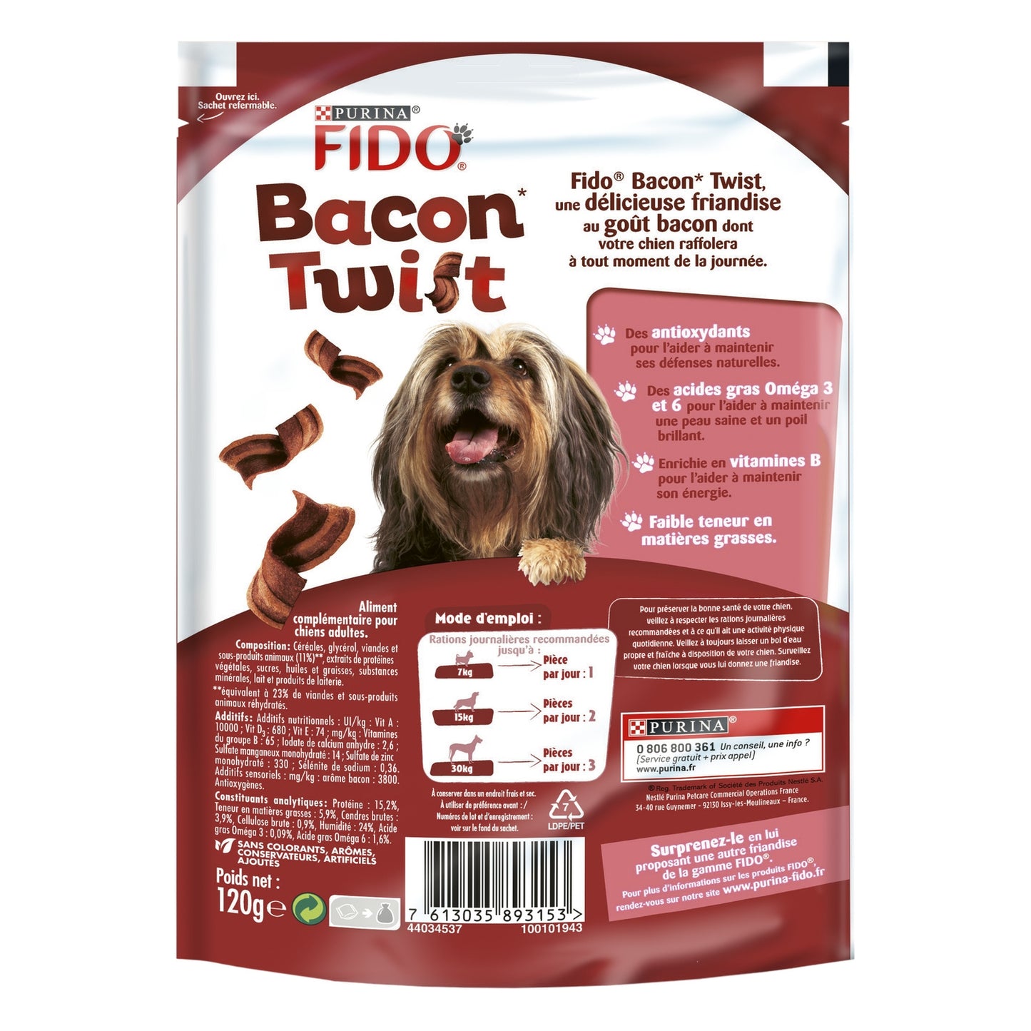 Friandises pour Chien Adulte Bacon Twist FIDO