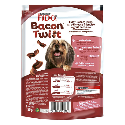 Friandises pour Chien Adulte Bacon Twist FIDO
