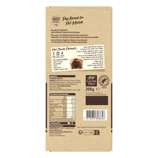 Tablette de Chocolat Noir Dessert Corsé NESTLE