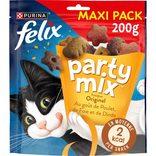 Friandises pour Chat Adulte Poulet Foie Dinde Party Mix FELIX le sachet de 200g
