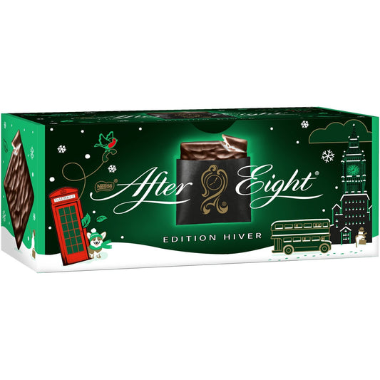 Bouchées de Chocolat Noir, Fourrés à la Menthe AFTER EIGHT - Gamme de Noël 2025 la boite de 200g