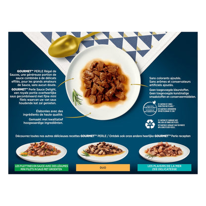 Adult Katzenfutter in Sauce Rind Huhn Lachs Thunfisch Perle GOURMET
