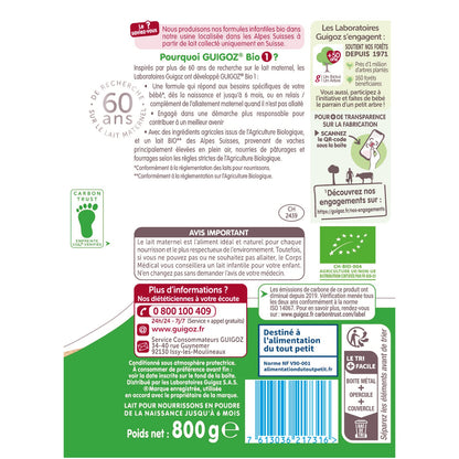 GUIGOZ Organic Powdered Baby Milk 1st Age From Birth