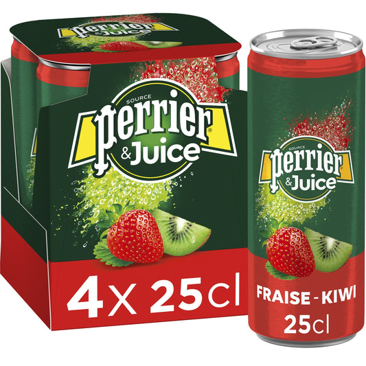 Eau Gazeuse Aromatisée Fraise Kiwi PERRIER AND JUICE